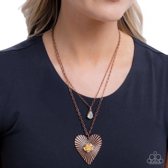 paparazzi Jewelry - Hypnotic Hero - Copper Necklace